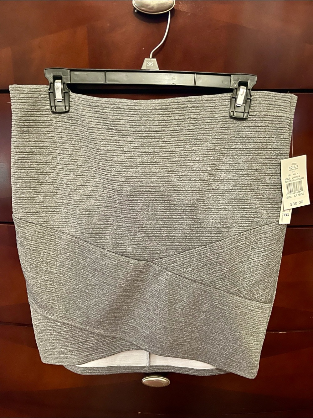 Joe Benbasset Gray Ribbed Pencil Skirt